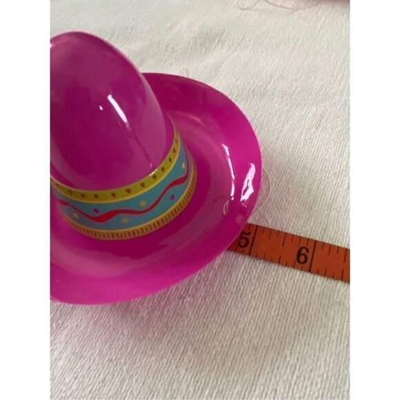 Lot Of 3 Mini Plastic Sombrero Hats Cinco De Mayo Mini Pop Eyes Figures Toys - Picture 7 of 9